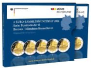 2 euro Germania 2026 - Coincard  Ufficiale  PROOF x 5 Zecche A-D-F-G-J> Serie Bundesländer II - Brema  