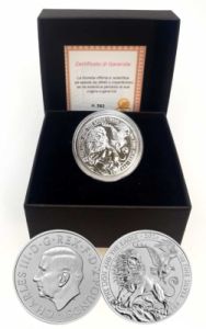  Moneta 2£ Il Leone e l'Aquila 2026 - Confezione in scatola e ns. certificato-  1 oncia Argento 999 BU (31,10 g)