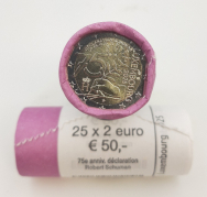 Rotolino 2 euro Lussemburgo 2025 - 75° anniv. Dichiarazione Schuman