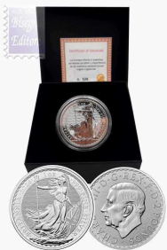  Moneta 2£ Britannia 2026 - Confezione in scatola e ns. certificato-  1 oncia Argento 999 BU (31,10 g)