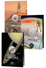3 diff. x 10 euro argento Francia 2025 in minibook - Odissea nello spazio con Thomas Pesquet - Giove / Saturno / Marte