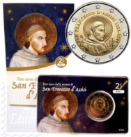 2 euro Italia 2026 Coincard Ufficiale - 800.mo Ann. Morte San Francesco d'Assisi