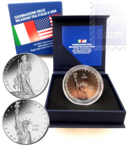 3 € Ag.Proof Reverse – 1 oz Argento 999 - 250° Ann. Indipendenza USA