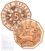 5 € Austria 2026 - Pasqua 2026 - i tre coniglietti di Dürer