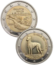 2 x 2 euro Malta 2026 BU in capsula da coincard - La Valletta + Levriero del Faraone