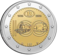 2 euro Belgio 2026 BU - 100 anni dellla Compagnia Ferroviaria Nazionale del Belgio