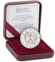 2 euro Slovacchia 2026 Proof - 50° anniv. vittoria Europei di calcio del 1976