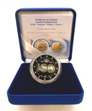 2 euro Belgio 2026 Proof NORMALE - 100 anni dellla Compagnia Ferroviaria Nazionale del Belgio