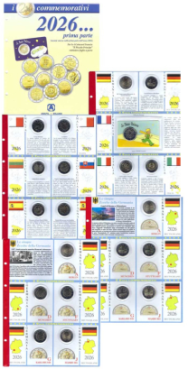 Collezione completa +pagine raccoglitrici 2 euro commemorativi 2026 - Seconda parte ( 21 monete comprese le 5 zecche di Germania )