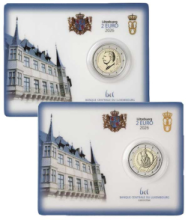 2 x 2 euro Lussemburgo 2026 Coincard - Ascesa al trono del granduca Guillaume V” - 40° anniv.  premio  Carlomagno