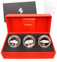 3 x 6 € Italia 2026 - Serie Eccellenze italiane – Ferrari – Trittico di monete 1 oz Argento 999