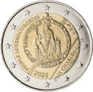 2 euro Lussemburgo 2026 -  40° anniv.  premio  Carlomagno