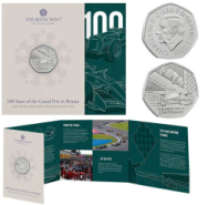 Moneta 50 pence - 100 anni del Gran Prix - Confezione Ufficiale Royal Mint 2026