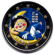 2 € colorato in capsula Estonia 2026 - Sipsik