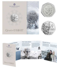 Moneta 50 pence - Trono di Spade ( Ghiaccio) - Confezione Ufficiale Royal Mint 2026