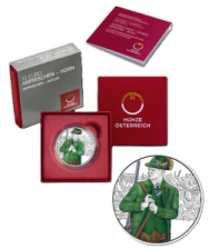 10 € Austria 2026  Argento proof colorata - Costumi tradizionali  - Il corno di cervo