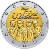 2 euro Irlanda 2026 - U2 50th Anniversary 2026 in capsula da coincard