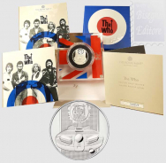 1 £  in scatola ufficiale e certificato Royal Mint 2021 - 1/2 Oncia Argento 999,9 Proof (15,71 g)) -  MUSIC LEGENDS - THE WHO