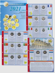 Collezione completa con pagine raccoglitrici 2 euro commemorativi 2021 - Prima parte ( 14 monete )