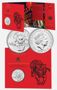  5 £  Oroscopo  cinese - Anno della Tigre - Confezione Ufficiale  Royal Mint 2022 
