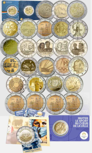 Collezione Completa LARGE - 2 Euro Commemorativi 2021 (30 monete comprese le 5 zecche di Germania)