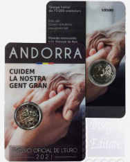 Coincard Ufficiale BU - 2 euro Andorra 2021 - Cura degli anziani 