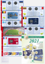 Collezione Completa con pagine raccoglitrici - 2 Euro Commemorativi 2021 Seconda parte  (11 monete )