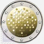 2022 - Fior di conio UNC - 2 euro  Lettonia -  100° Ann. della Banca di Lettonia