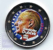 2 euro colorato in capsula Slovacchia 2021 - Dubcek