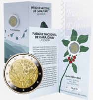2022 -Confezione Proof in blister ufficiale numerato -  2 euro Spagna -  Parco nazionale di Garajonay