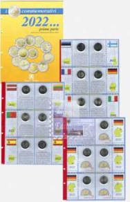 Collezione completa con pagine raccoglitrici 2 euro commemorativi 2022 - Prima parte ( 17 monete con le 5 Zecche di Germania) )