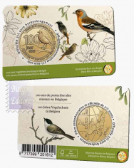 Coincard Ufficiale BU - 2.5 € Belgio 2022 (Versione Olandese) - 100 anni di protezione degli uccelli in Belgio 