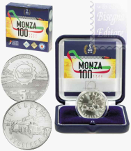 5 € Ag. Italia  2022 in scatola e certificato - 100° Ann. Autodromo di Monza