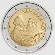 Fior di conio UNC - 2 € San Marino 2022 - Nuova faccia nazionale