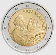 Fior di conio UNC - 2 € San Marino 2022 - Nuova faccia nazionale