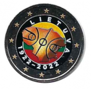 2 euro colorato Lituania 2022 in capsula - Basket in Lituania