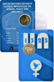   2022 - Coincard Ufficiale BU - 2 euro Malta - ONU Risoluzione per la pace e sicurezza delle donne