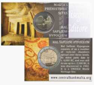 2022 - Coincard Ufficiale BU - 2 euro Malta - Ipogeo di Ħal-Saflieni