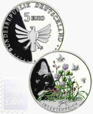 5 €  Germania colore 2022  UNC  in capsula - Il regno degli Insetti .