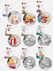 10 €  Argento Francia 2022 -  Le avventure di Asterix 10/18 ( seconda parte)  - 9 monete in blister 