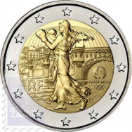 2 euro Francia 2023 - Fior di conio in capsula BU da coincard -  Olimpiadi Paris 2024