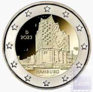 2 euro Germania 2023 - Fior di conio UNC - Presidenza Amburgo  al Bundesrat