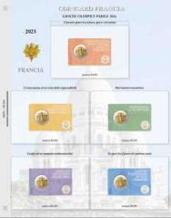 (A) Pagine raccoglitrici 2 € x 5 Coincard Francia 2023 - Olimpiadi 2024