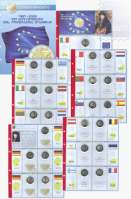 Collezione completa ERASMUS 2022  con pagine raccoglitrici  - ( 24monete con le 5 zecche di Germania)