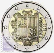 Fior di conio UNC - NON COMMEMORATIVO - 2 € Andorra 2022 - Stemma Nazionale