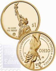 Innovatori USA 2023 - 1 $  - Ohio UNDERGROUND RAILROAD . - set 2 monete D+P