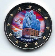 2 euro colorati in capsula Germania 2023 - Amburgo