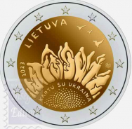 2023  Fior di conio UNC - 2 euro Lituania - Insieme all' Ucraina