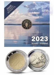 2 euro 2023 -  Confezione Proof in cofanetto certificato -  2 euro Finlandia  - Prima legge finlandese sulla conservazione della natura