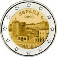 2 euro Spagna 2023 - Fior di conio UNC - Città vecchia di Caceres